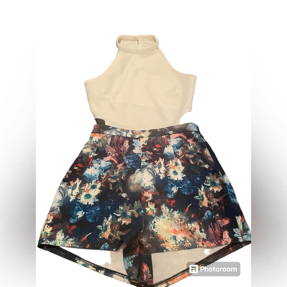 Jealous Tomato Blue Floral Romper